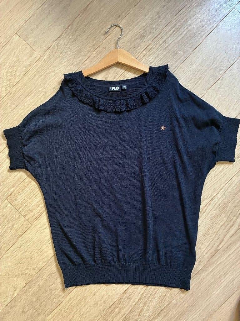 blauw truitje met korte mouwen Like Flo maat 164, Kinderen en Baby's, Kinderkleding | Maat 164, Gebruikt, Like Flo, Meisje, Trui of Vest