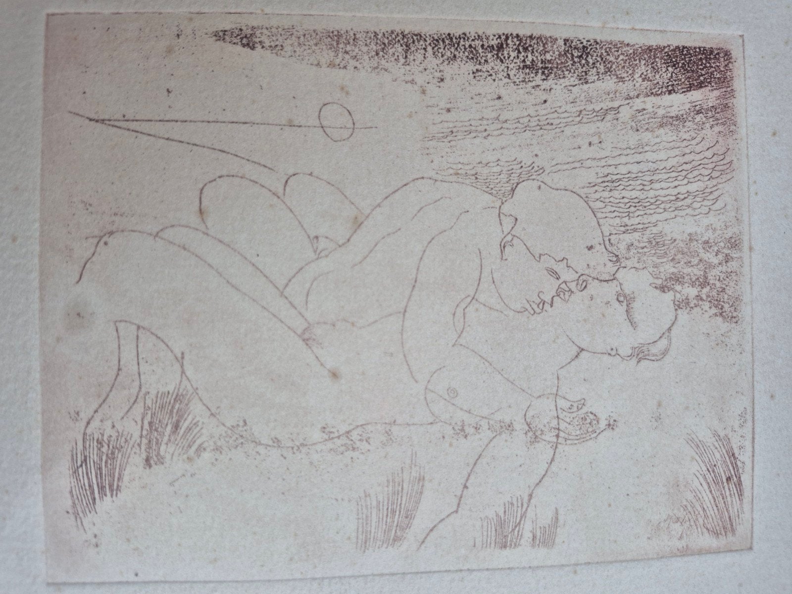 Floris Jespers (1889-1965) - Couple amoureux dans les dunes, Antiquités & Art, Enlèvement ou Envoi, Eau-forte
