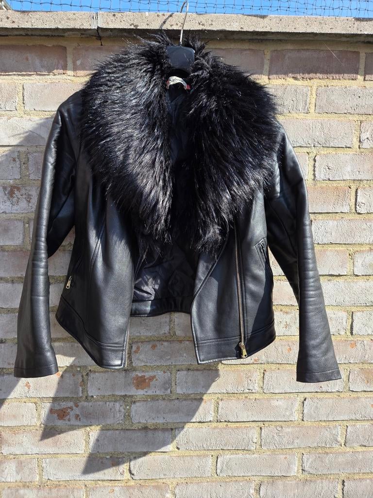 Faux fur leder zwart jasje maat large, Kleding | Dames, Maat 38/40 (M), Zwart, Nieuw, Kelyna