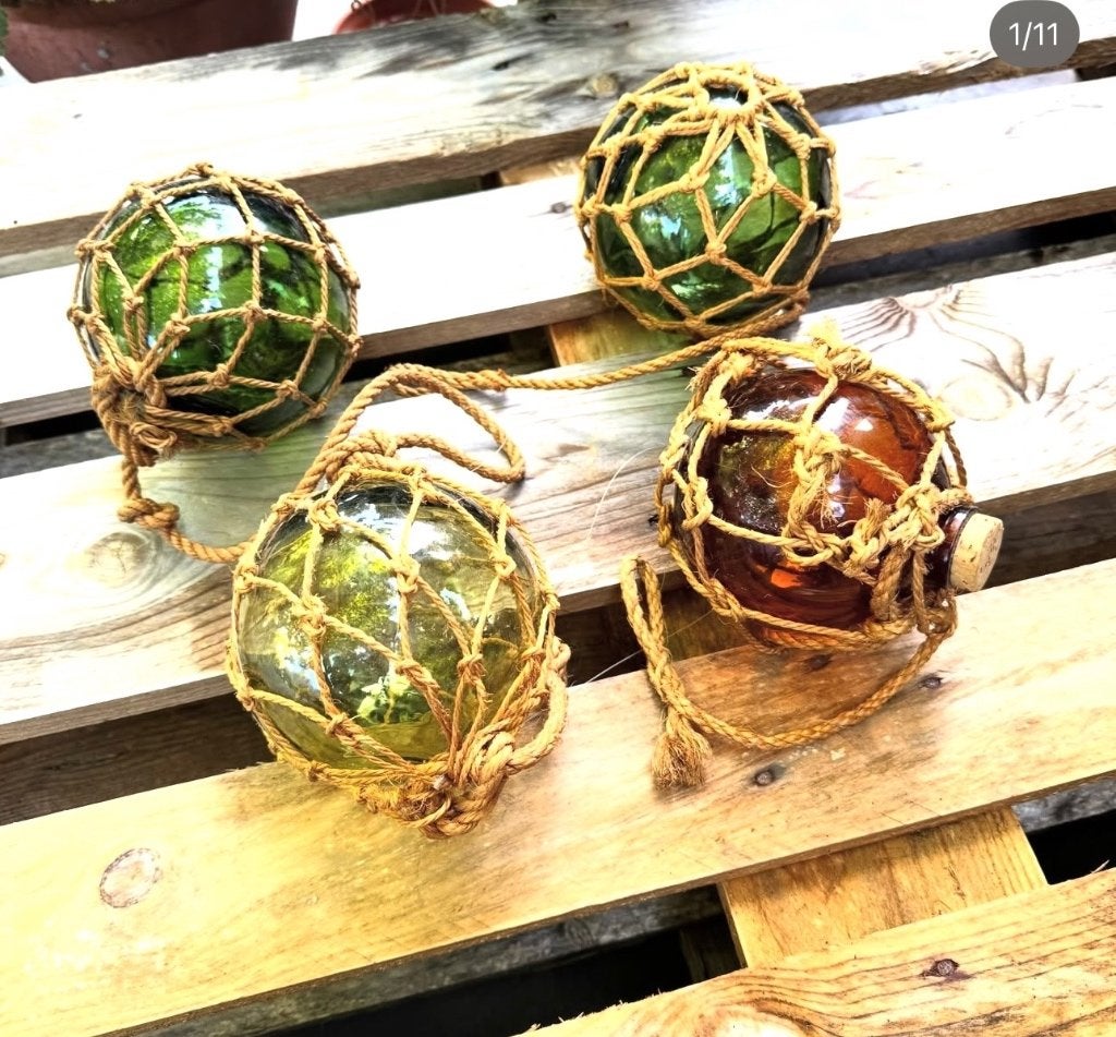 Boules de marin en verre vintage, prix unitaire, Vintage, Enlèvement ou Envoi, Brun, Verre