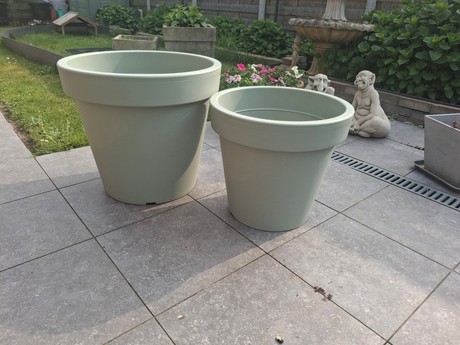 Nieuwe grote xxl plastieken bloempotten groen, Enlèvement