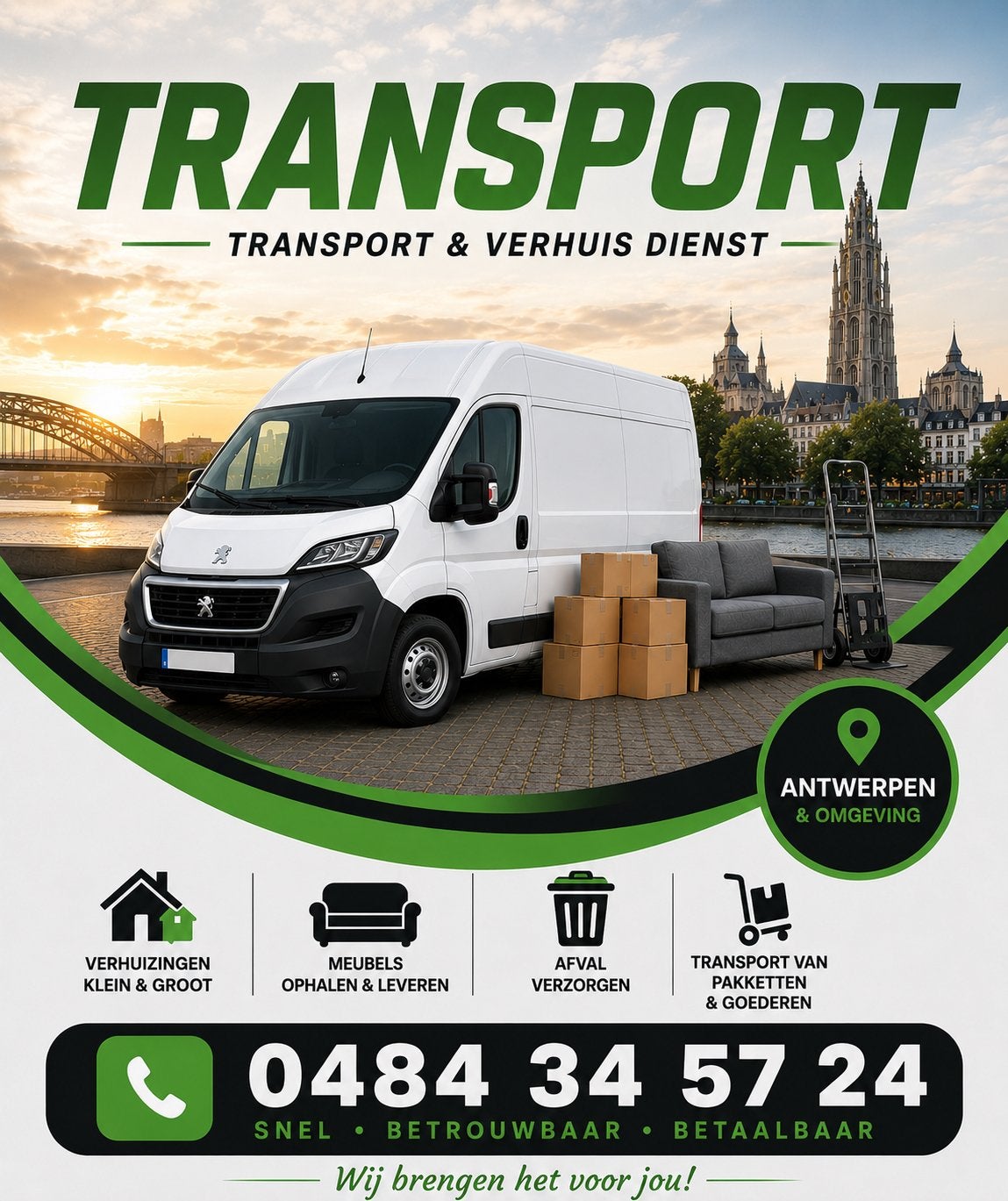 Transporter – Verhuis & Transportdienst Antwerpen vanaf 40€, Services & Professionnels, Déménageurs & Stockage