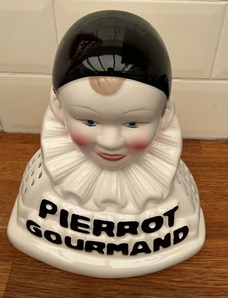 Vintage Pierrot Gourmand Keramieken Lollyhouder, Frans Icoon, Enlèvement ou Envoi