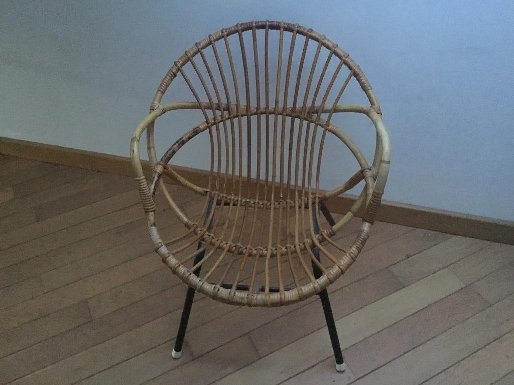 rieten stoel, Ophalen, Nieuw, Hout, Eén