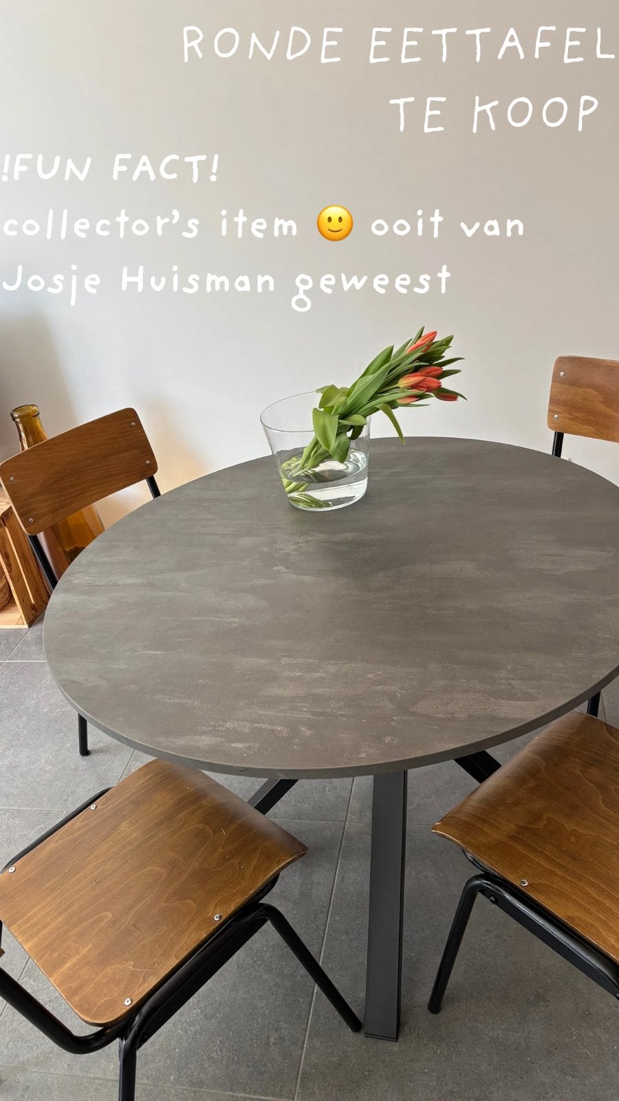 Ronde eettafel, Huis en Inrichting, Tafels | Eettafels, Ophalen, Zo goed als nieuw