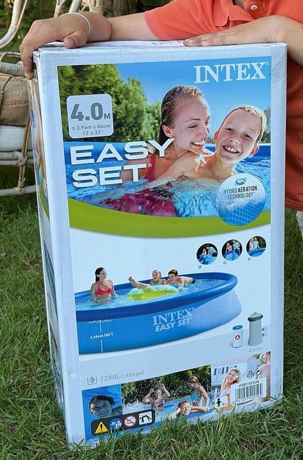 Intex zwembad Easy Set Ø396x84cm, Tuin en Terras, Ophalen, Minder dan 80 cm, Opblaaszwembad, Rond