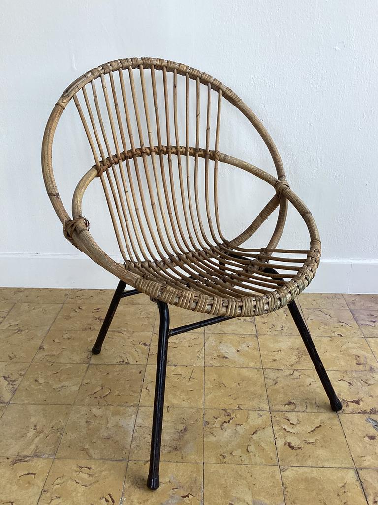 Fauteuil coquille en bambou vintagev, Enlèvement
