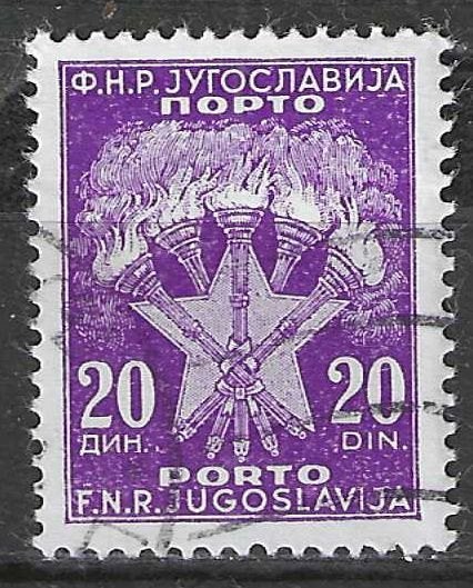 Yougoslavie 1953 - Yvert 118TX - Timbre fiscal - 20 d. (ST), Envoi, Affranchi