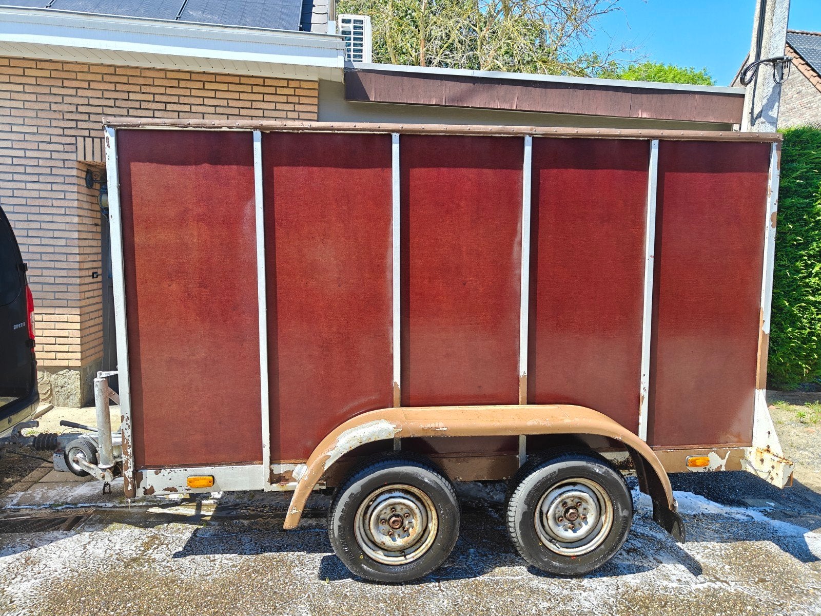 VABO gesloten dubbel as aanhangwagen 1200kg geremd, Auto diversen, Ophalen
