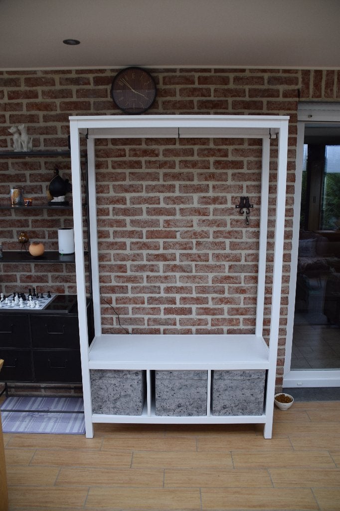 Meuble vestiaire 120x47x200 cm avec tringle et 3 casiers, Enlèvement, Utilisé