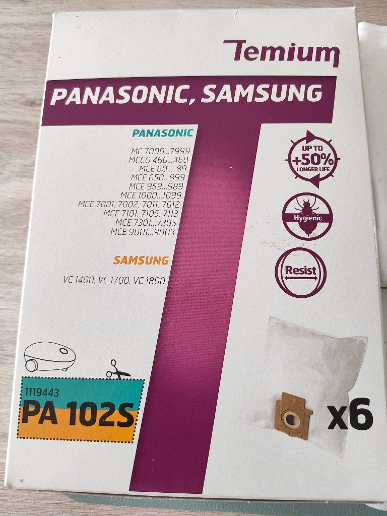 3 stofzuigerzakken Panasonic Samsung PA102S, Elektronische apparatuur, Stofzuigers, Overige typen, Nieuw, Samsung, Ophalen