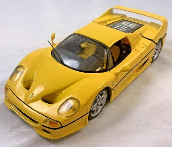 Maisto Ferrari F50 geel 1:18 modelauto Shell metaal auto, Verzenden, Zo goed als nieuw, Auto