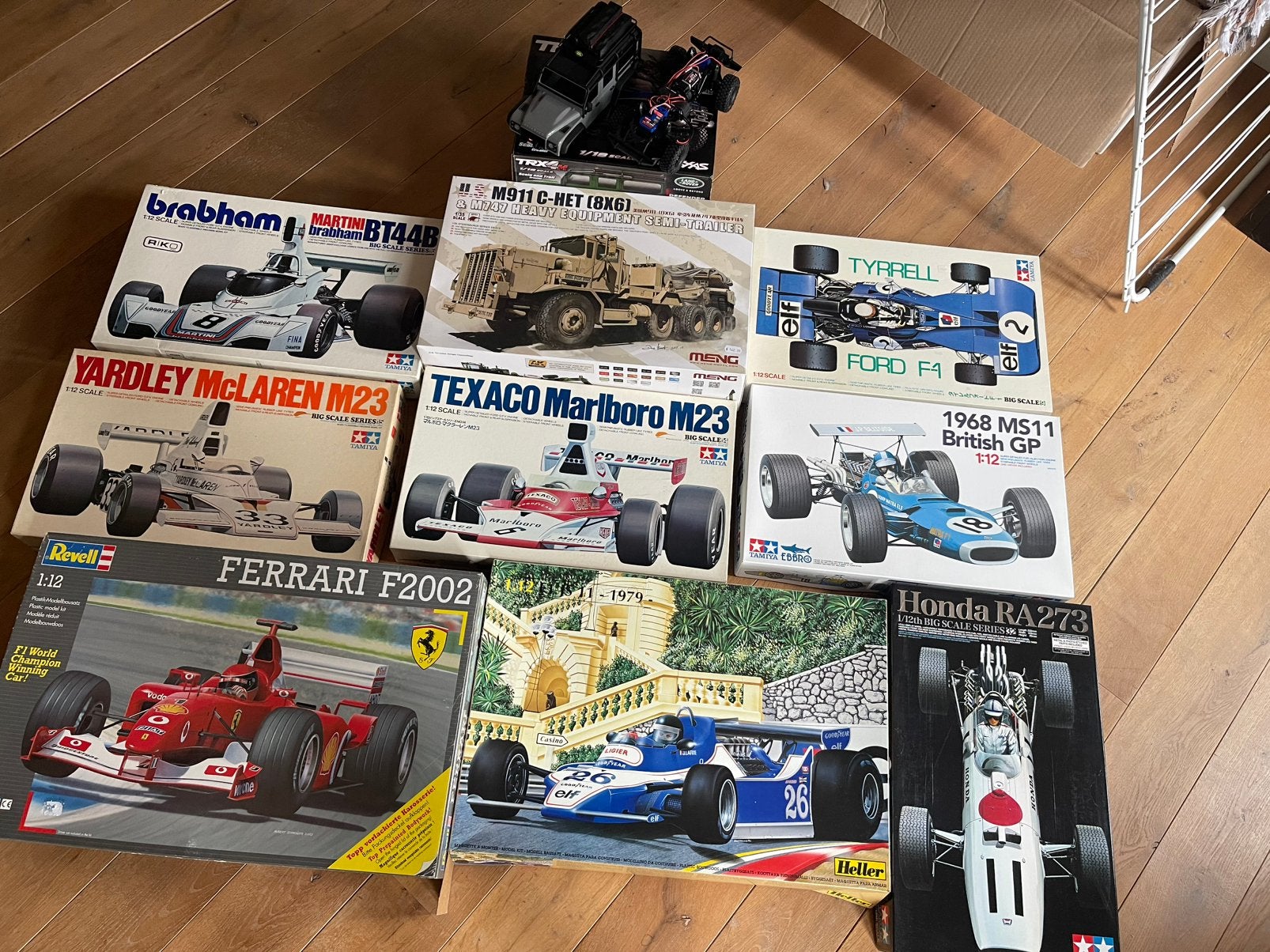 Pakket van 9 Modelbouw Formule F1 + texax range rover, Ophalen, Zo goed als nieuw