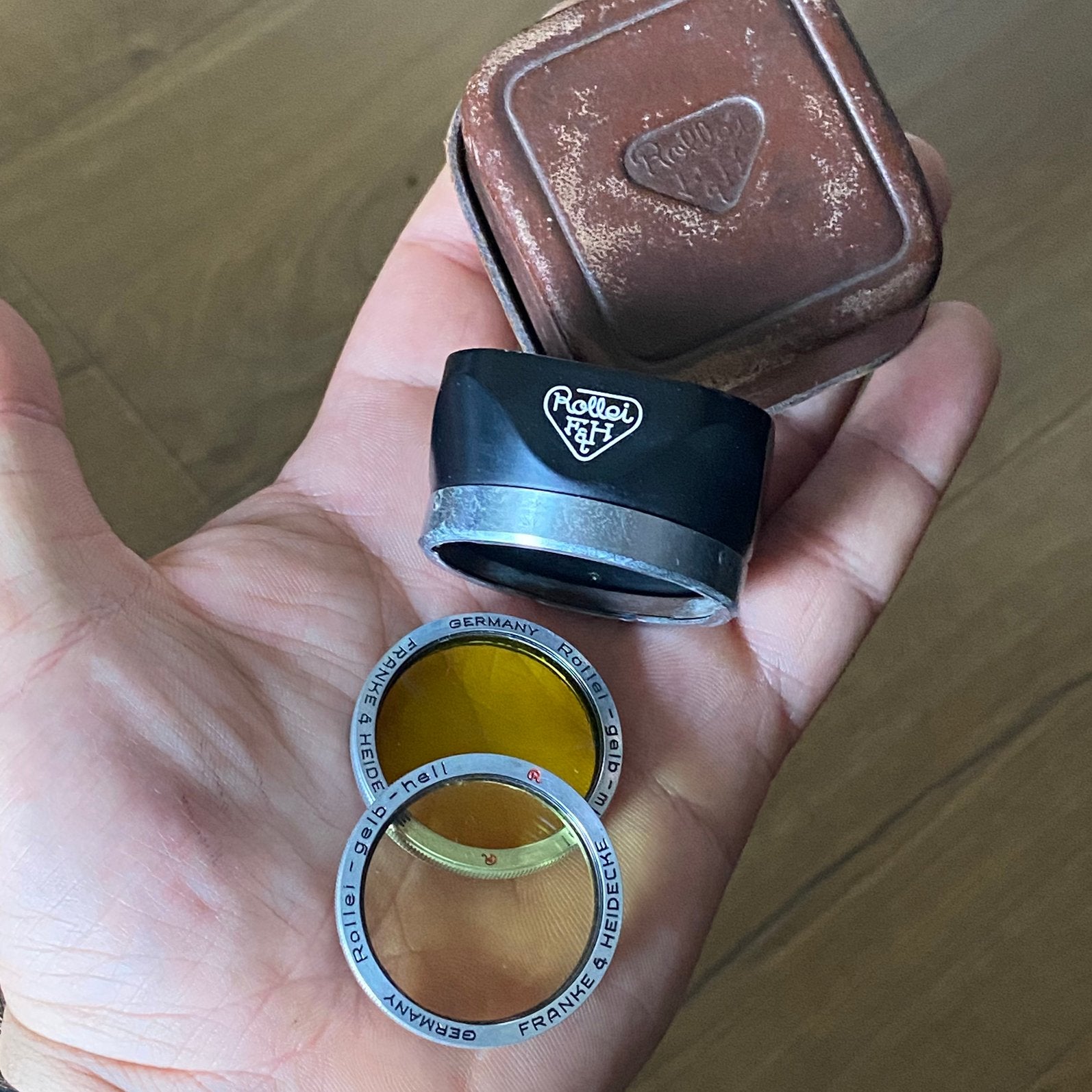 Rolleiflex, gele filters, zonnekleppen, Ophalen of Verzenden