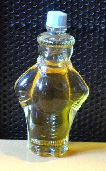 fiole de parfum ourson ou bonhomme de neige skieur, Collections, Parfums, Enlèvement ou Envoi, Utilisé, Miniature, Plein