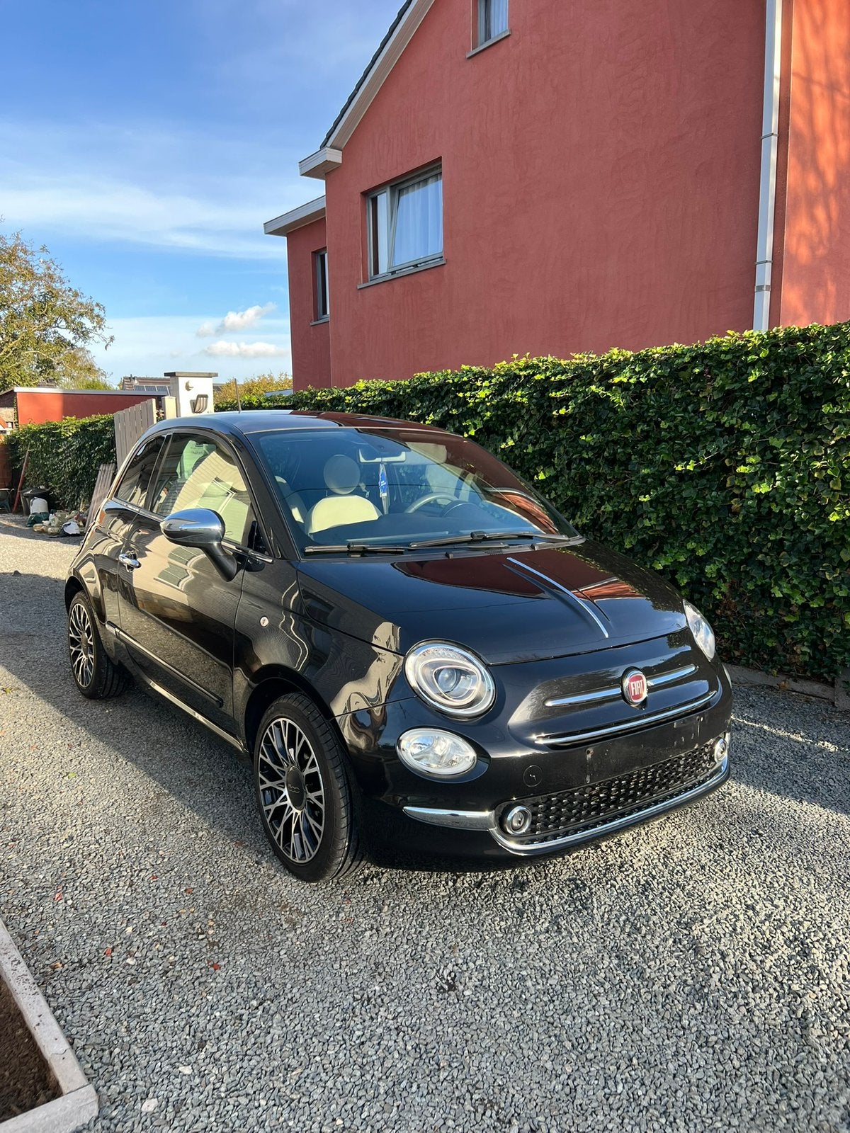 Fiat 500 Star hybride full option gekeurd voor verkoop, Auto's, Euro 6, Lederen bekleding, Zwart, Leder