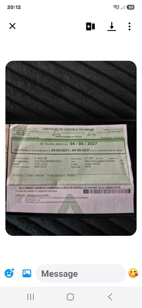 Voiture Opel Corsa blanche, Autos, Achat, 1300 cm³, Particulier, 55 kW