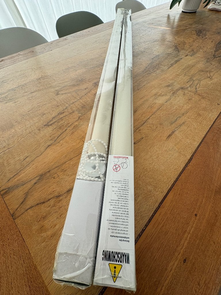 2 x Verduisterend Rolgordijn Creme – 120 x 160 cm (Nieuw), Huis en Inrichting, Stoffering | Gordijnen en Lamellen, Ophalen, 120 cm