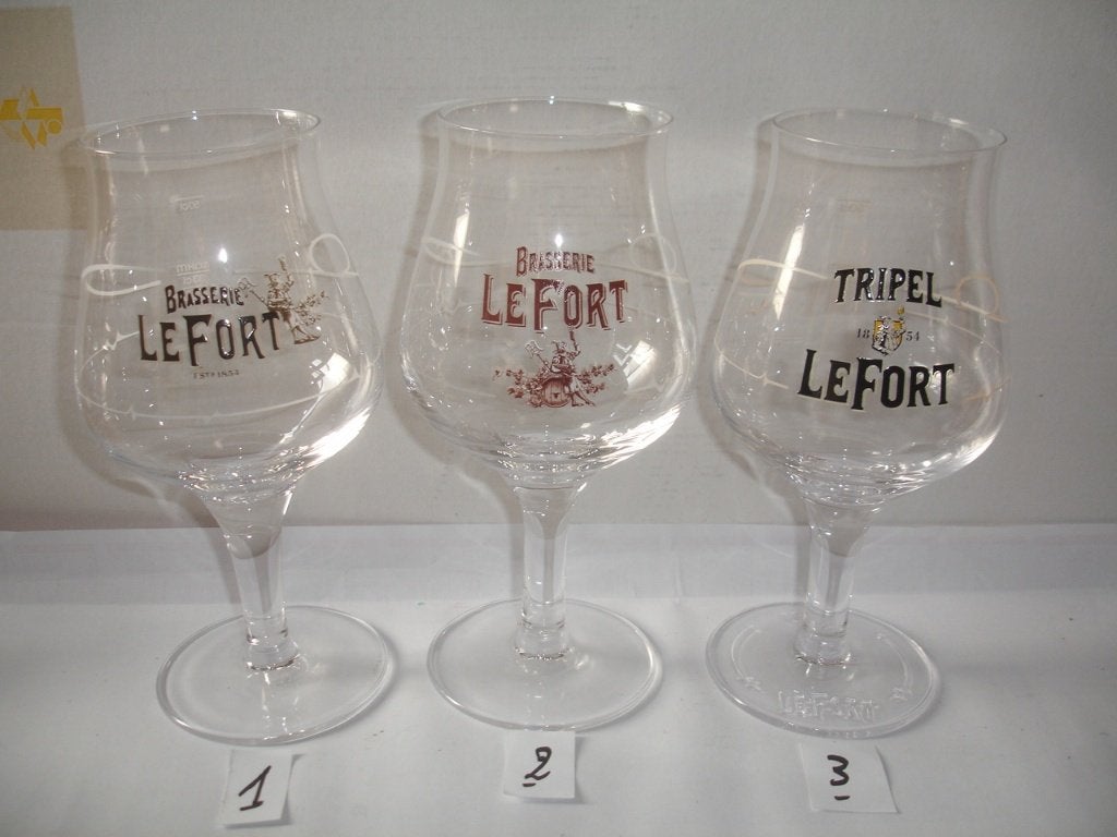 Bierglas Le Fort, 33cl, 3 verschillende, brij. Omer Vd. G., Verzamelen, Ophalen of Verzenden, Nieuw, Glas of Glazen, Overige merken