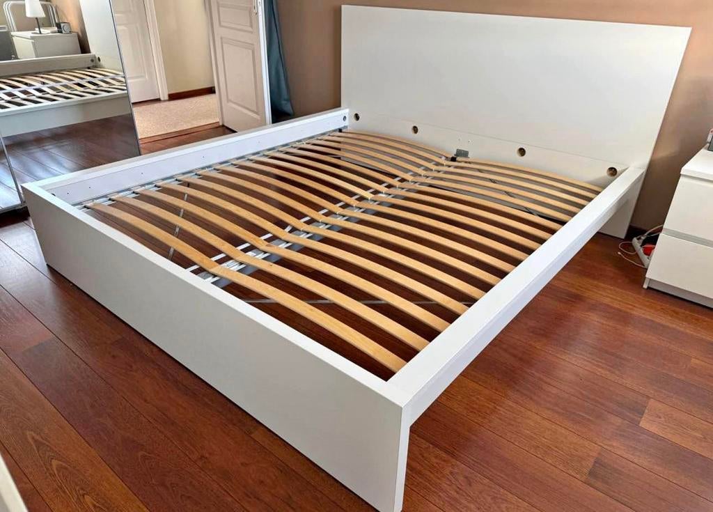 Ikea Malm 160x200 presque nouveau, Maison & Meubles, Chambre à coucher | Matelas & Sommiers, Enlèvement, Comme neuf, Sommier