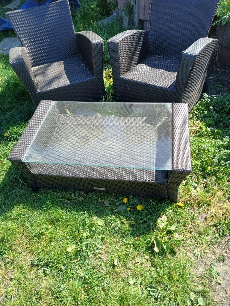 Tuinset louchset met 2 stoelen, Tuin en Terras, Ophalen