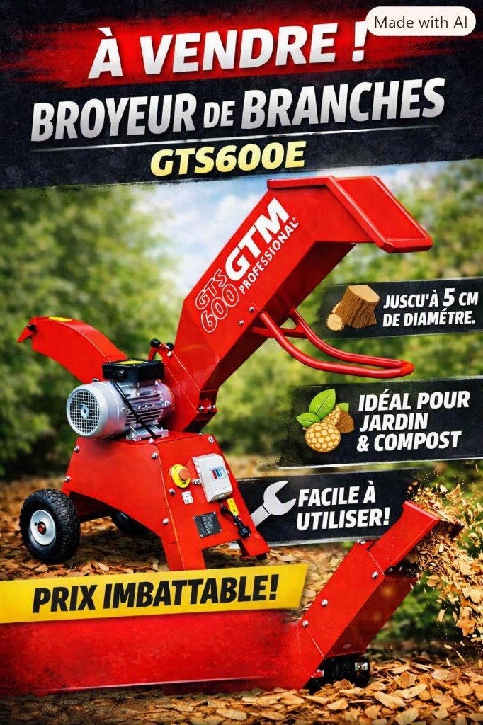 *** broyeur de branches électrique ***, Enlèvement, Comme neuf, Électrique