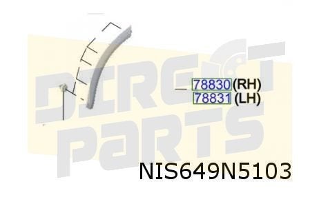 Nissan X-Trail (9/22-) Wielkuiplijst op Achterportier Links, Neuf, -, -, Garde-boue