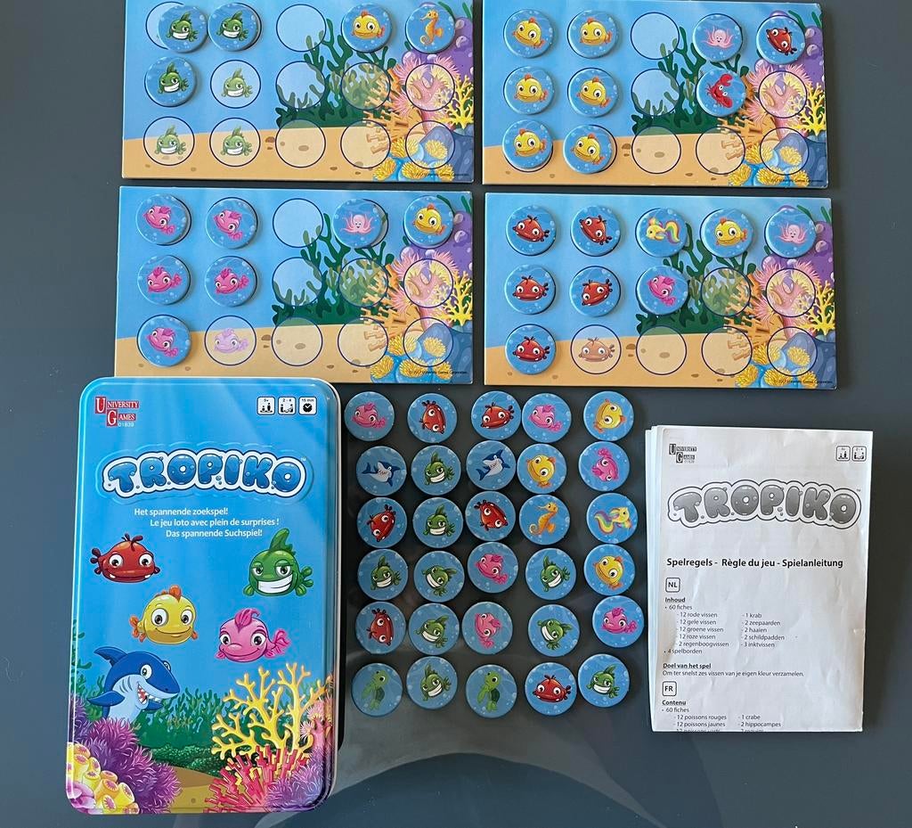 Jeu de loto, Tropico, University Games, Trois ou quatre joueurs, Enlèvement ou Envoi, Comme neuf