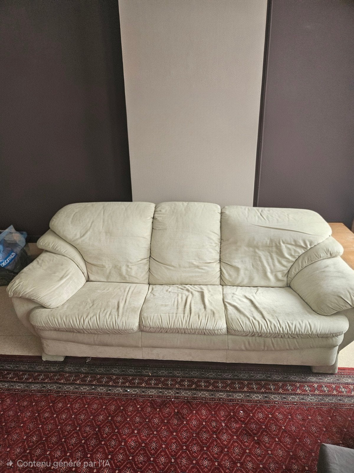 DONNE URGENT : Salon complet canapé 3 places + 2 places vert, Ophalen, Gebruikt