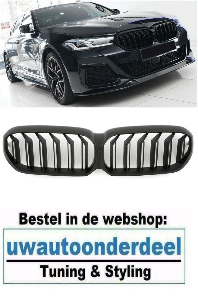 Grill Dubbele Spijl Mat Zwart Geschikt Voor Bmw 5 Serie G30, Auto diversen, Tuning en Styling, Verzenden