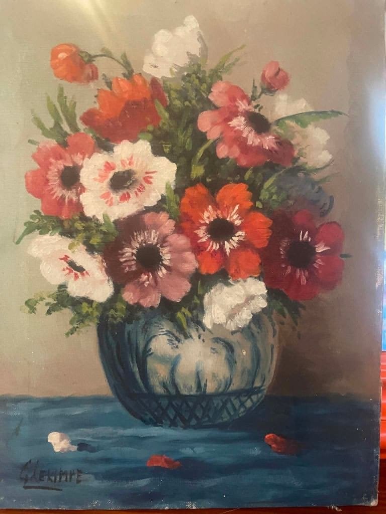 schilderij bloemen 1960, Enlèvement ou Envoi, Fleurs