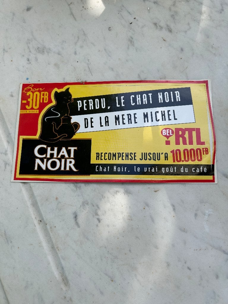 Autocollant Chat Noir, le vrai goût du café, Collections, Enlèvement ou Envoi, Comme neuf, Autres types