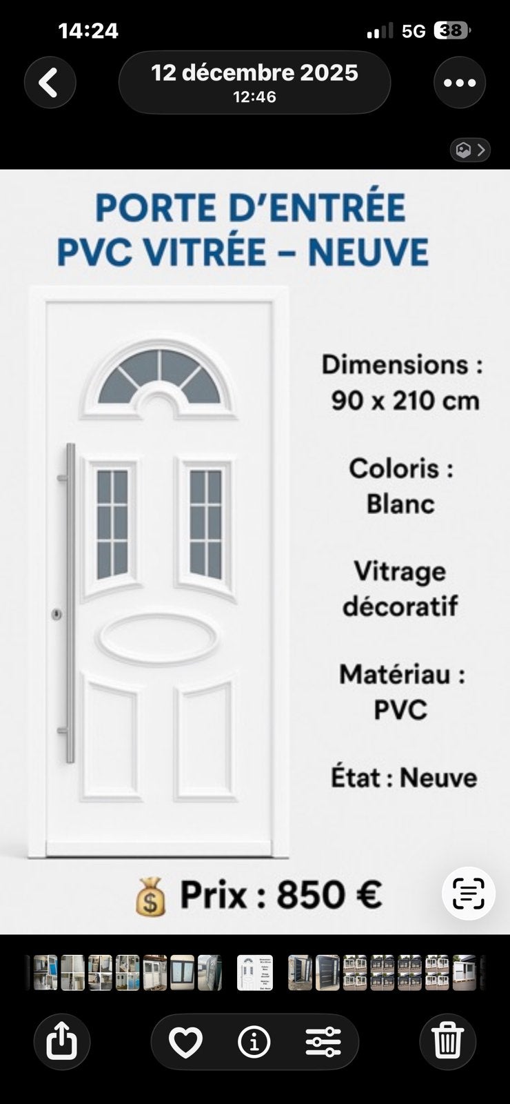 Porte d entrée design et securisée, Bricolage & Construction, Enlèvement ou Envoi