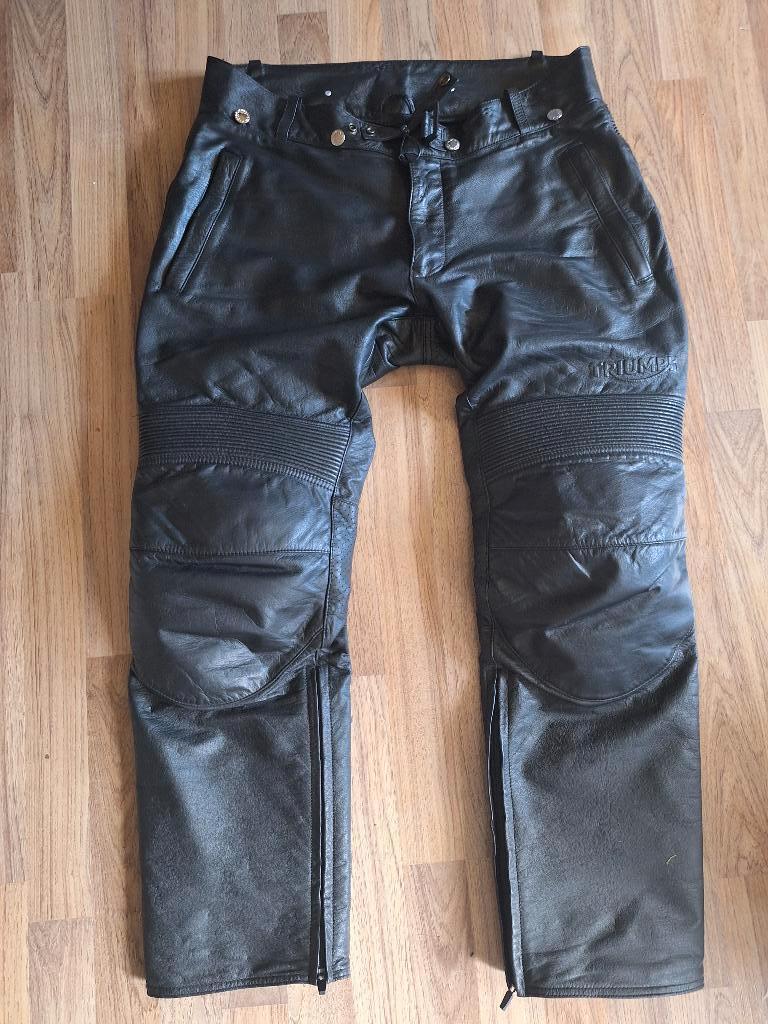 triumph lederen broek maat 36/46, Motoren, Ophalen, Broek | leer, Heren, Triump