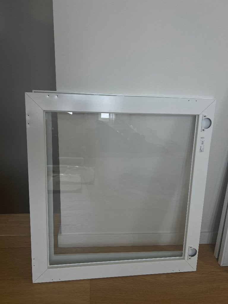 2 x Besta GLASSVIK Vitrinedeur, Ophalen, Gebruikt