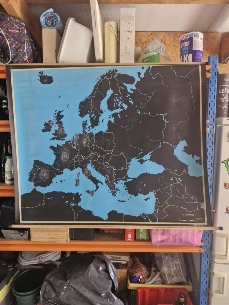 blinde wandkaart Europa, Antiek en Kunst, Ophalen of Verzenden