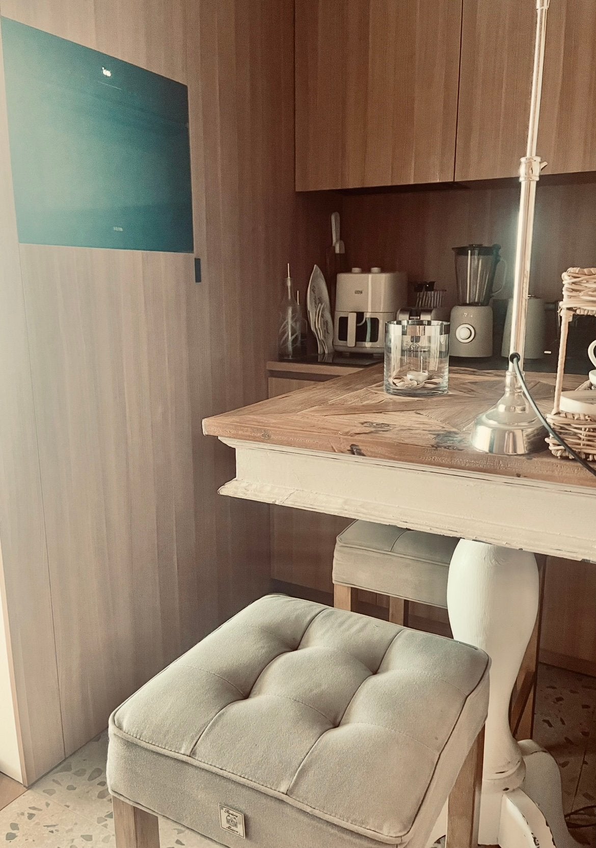 Bartafel Chateau Belvedère buin wit 70 x 70 Rivièra Maison, Ophalen, 50 tot 100 cm, Vierkant, 50 tot 100 cm