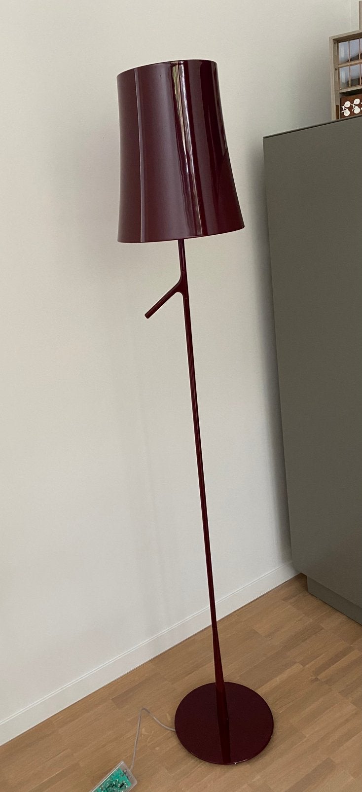 Design Vloerlamp Foscarini Birdie Lettura Kersenrood 150cm, Enlèvement, Comme neuf, Synthétique