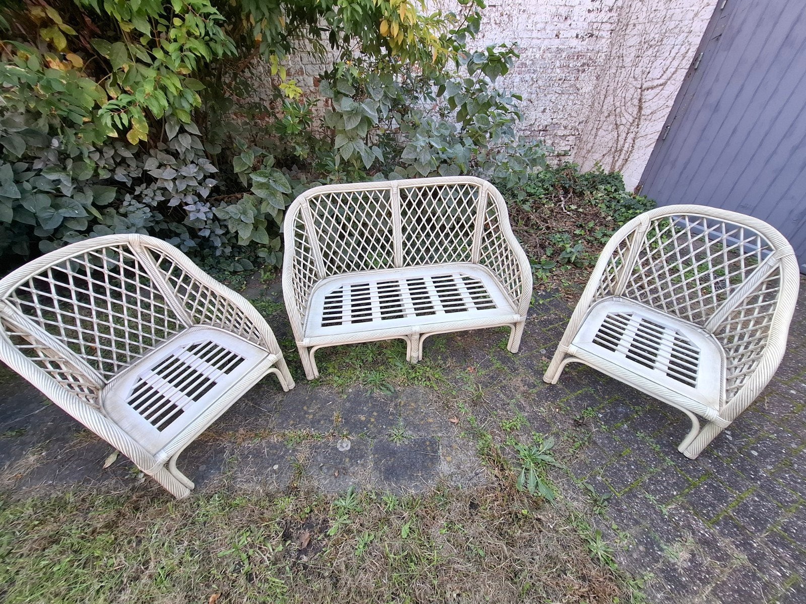 rotan zetels + rotansalontafel, Ophalen, Rotan