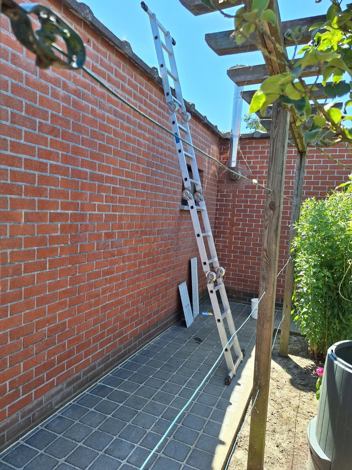 Échelle pliante en aluminium dépliée 3,57 m, Bricolage & Construction, Enlèvement