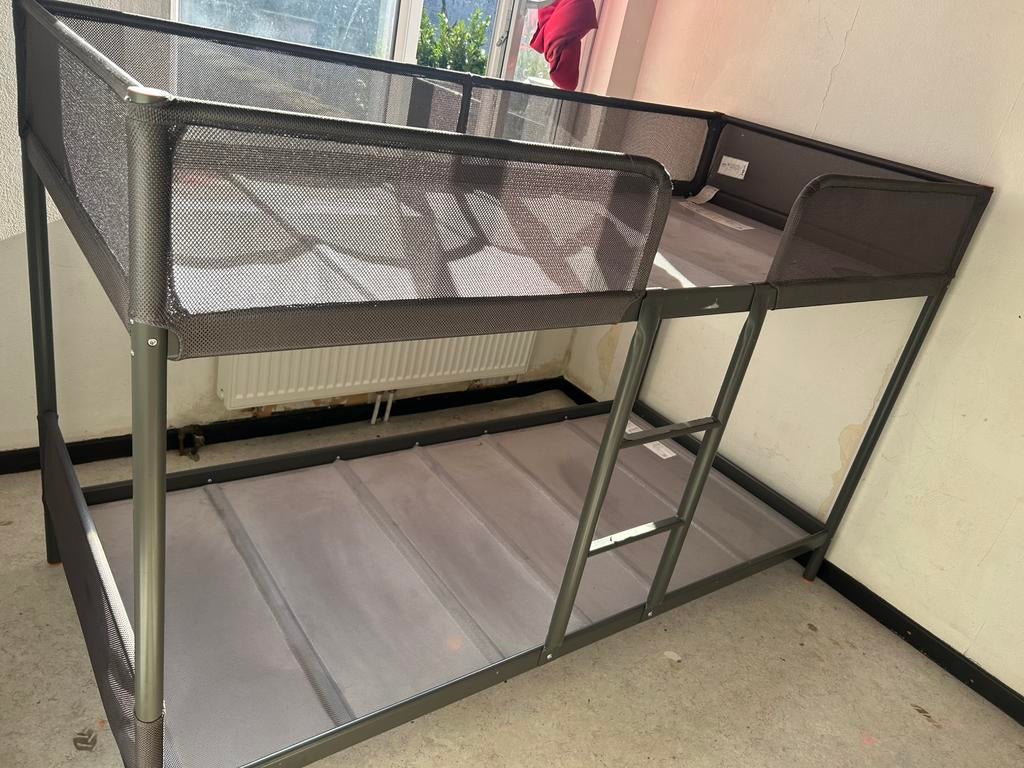 Grijze ikea stappelbed voor kinderen, Huis en Inrichting, Ophalen, 90 cm, Tweepersoons, Minder dan 160 cm
