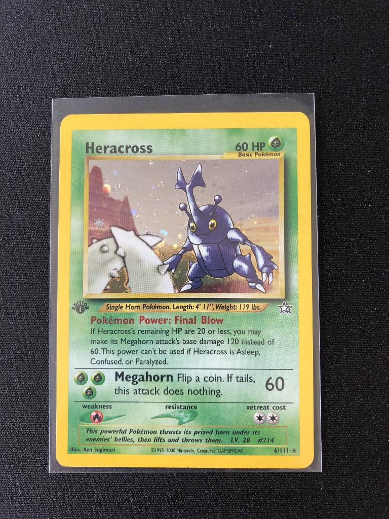Heracross Holo 1ère édition Neo Genesis, Hobby & Loisirs créatifs, Enlèvement ou Envoi, Comme neuf, Cartes en vrac