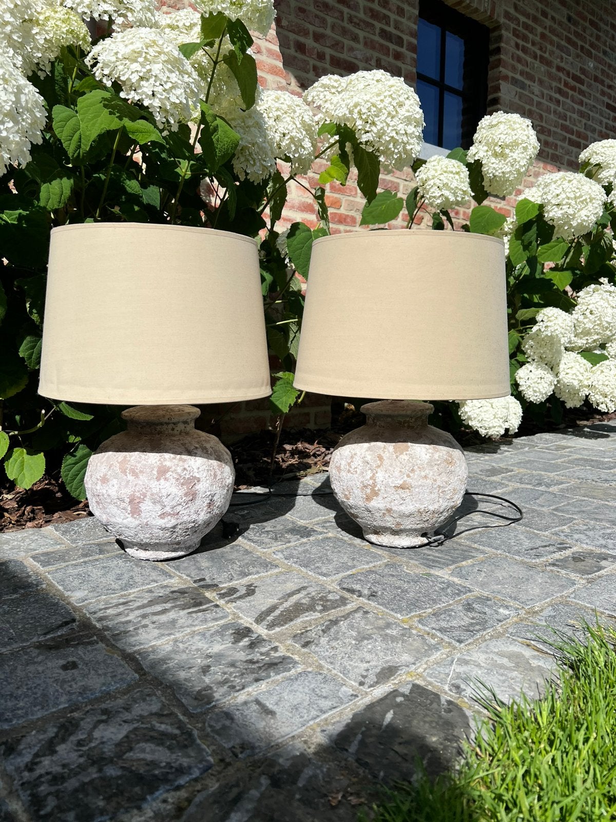 Landelijke tafellamp, Ophalen, Zo goed als nieuw, Beige, Tafellamp