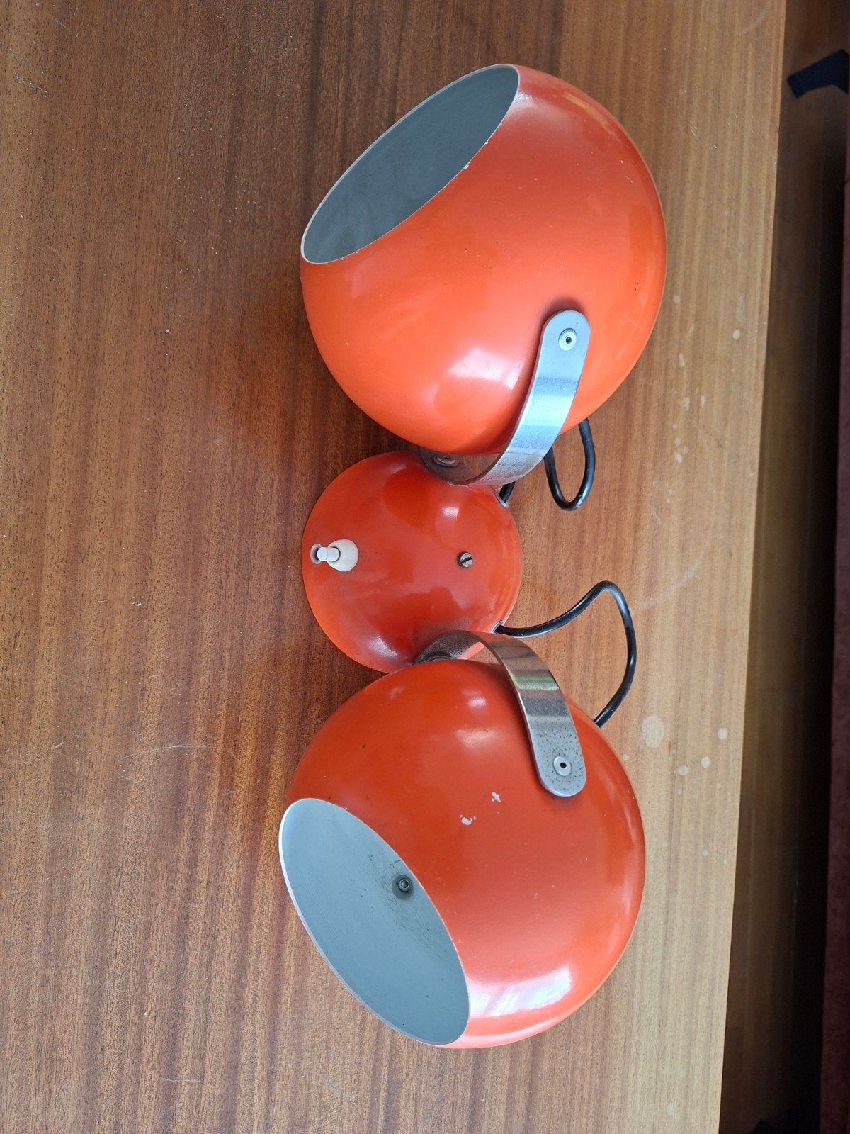 Vintage oranje 'eyeball' wandlamp, Ophalen, Wandlamp, Oranje