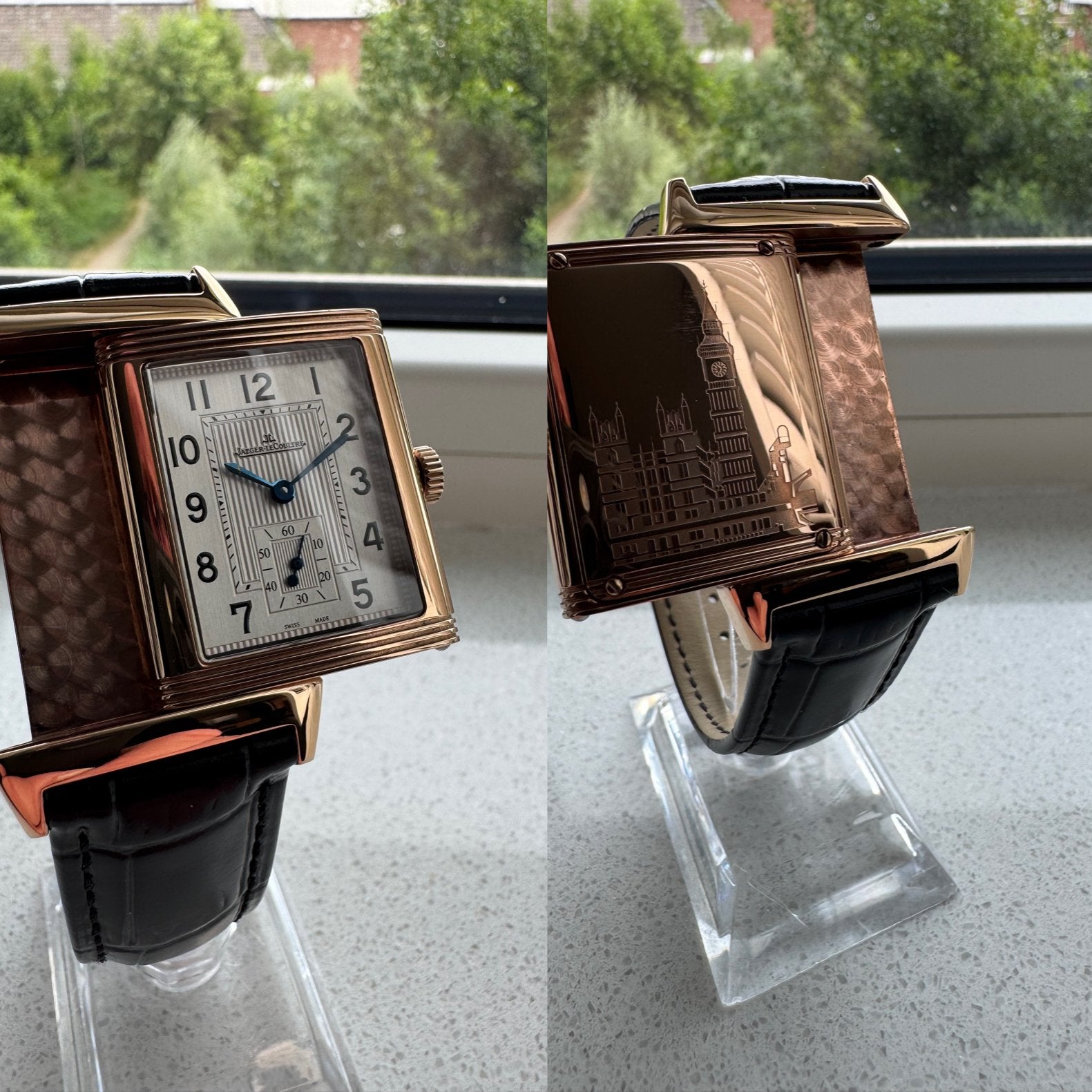 Jaeger-LeCoultre. . Taille Reverso Grande., Autres marques, Enlèvement ou Envoi, Cuir, Acier