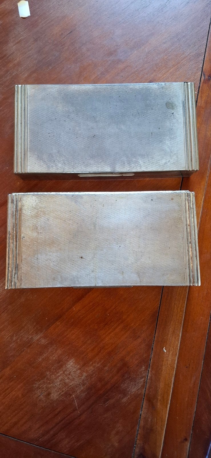 Lot de 2 anciennes boîtes de table en métal arg, Enlèvement, Utilisé, Autre, Autres marques