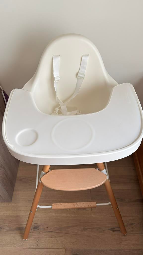 Childhome Evolu 2 kinderstoel +set lange poten + ABS eetblad, Ophalen, Zo goed als nieuw