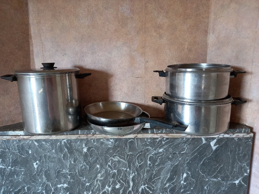 grote kook en braadpannen, Maison & Meubles, Cuisine | Casseroles & Poêles, Compatible lave-vaisselle, Inox, Enlèvement, Utilisé