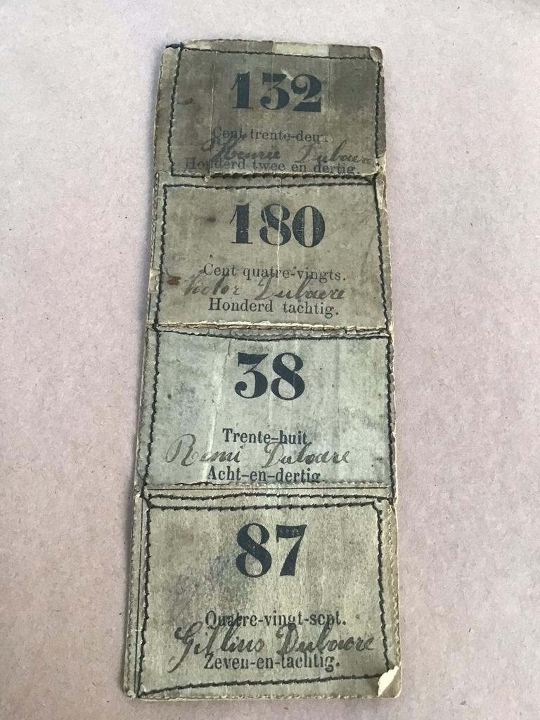 Belgische lotelingen ABBL 4 broers eind 19 de eeuw, Ophalen of Verzenden