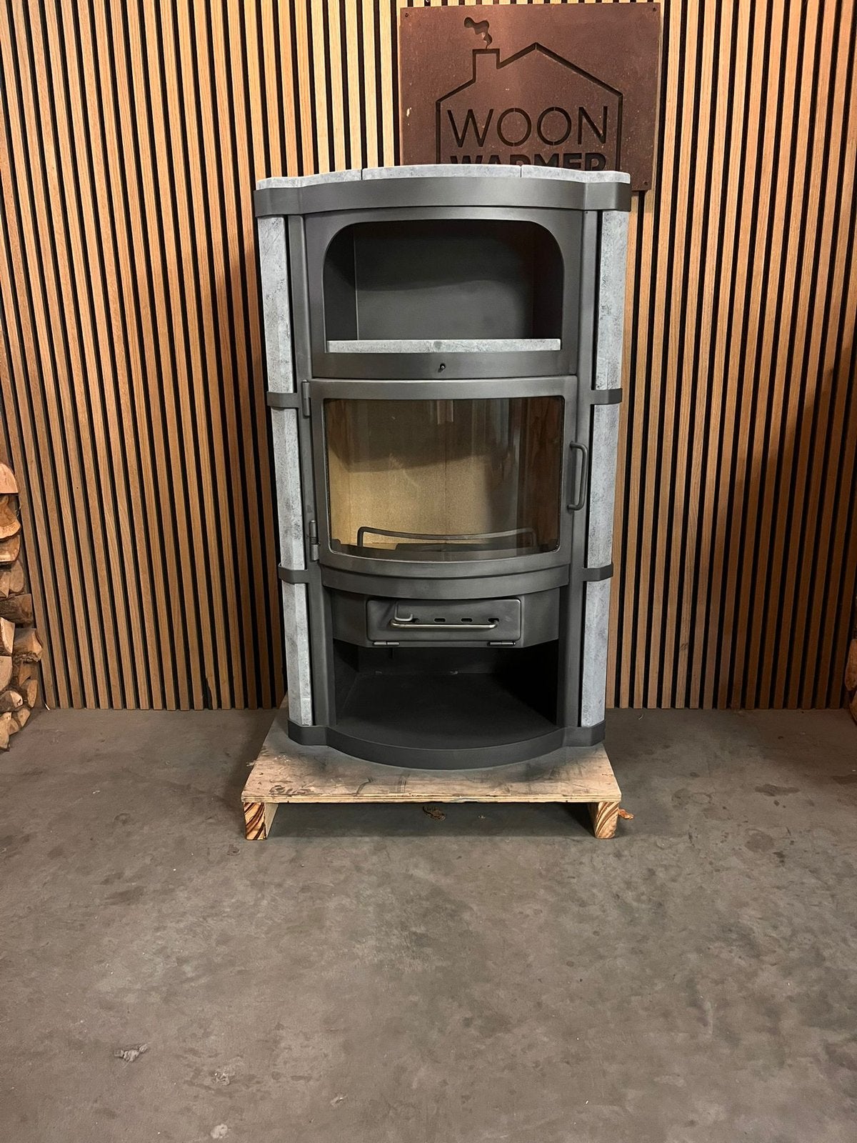 26079 Speksteenkachel Bk Luxor 8kw, Huis en Inrichting, Ophalen, Gebruikt, Houtkachel, Vrijstaand